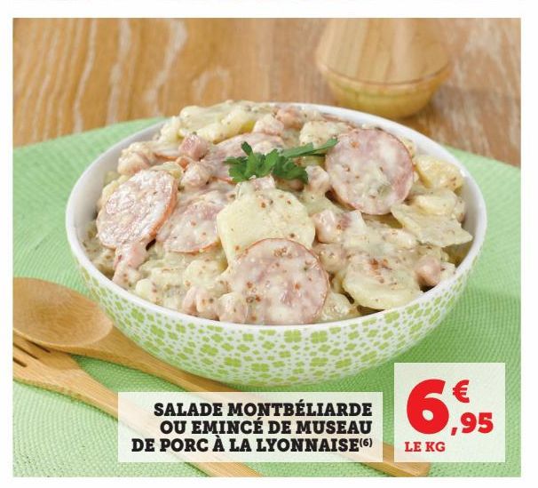 SALADE MONTBELIARDE OU EMINCE DE MUSEAU DE PORC A LA LYONNAISE