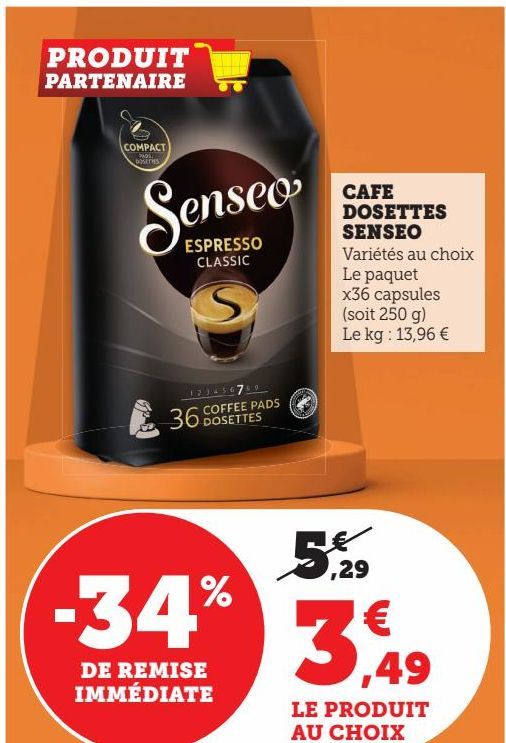 CAFE DOSETTES  SENSEO 