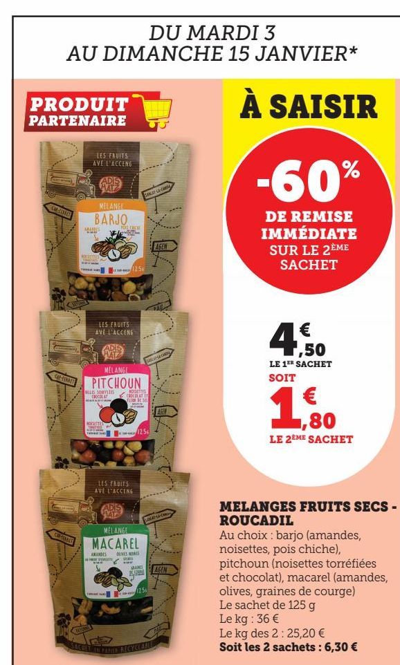 MELANGES FRUITS SECS - ROUCADIL