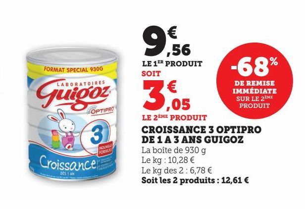 CROISSANCE 3 OPTIPRO DE 1 A 3 ANS GUIGOZ