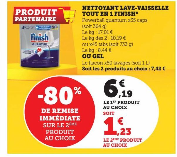 NETTOYANT LAVE-VAISSELLE TOUT EN 1 FINISH