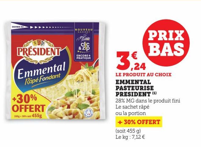 EMMENTAL  PASTEURISE  PRESIDENT  