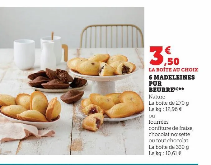 6 madeleines  pur beurre  