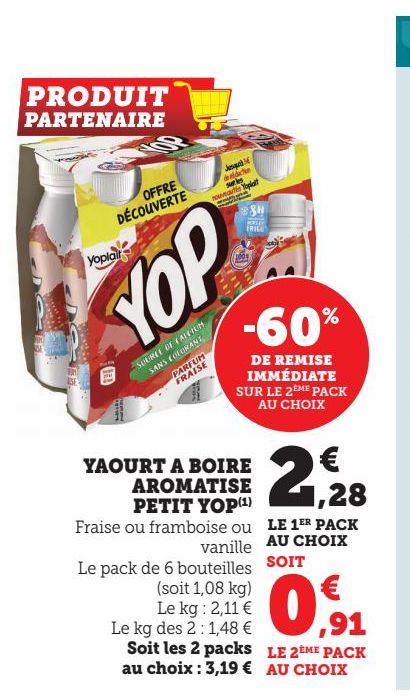 YAOURT A BOIRE AROMATISE PETIT YOP™ 