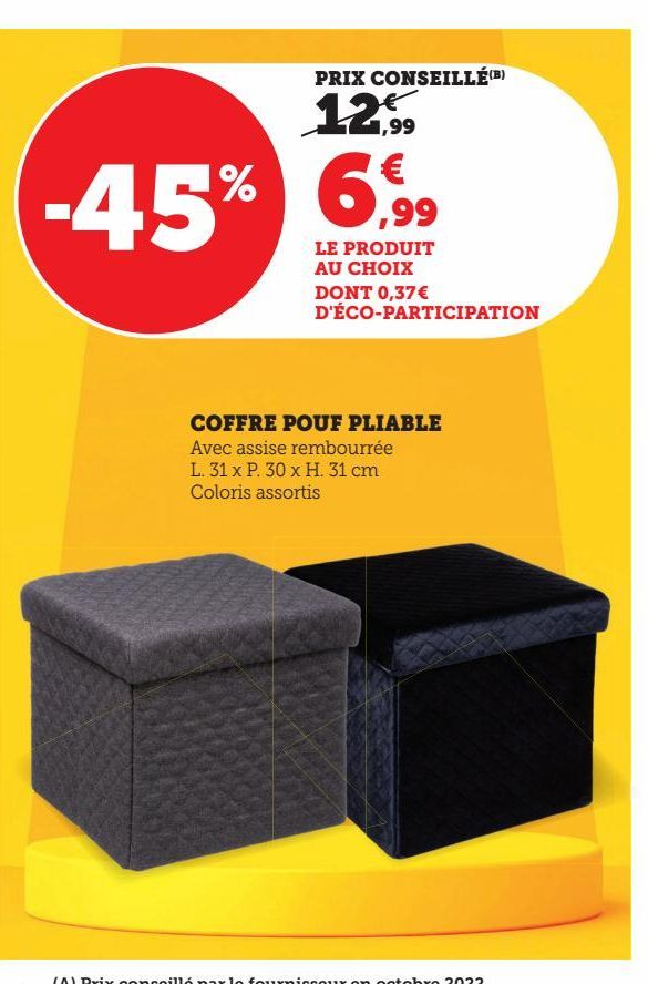 COFFRE POUF PLIABLE