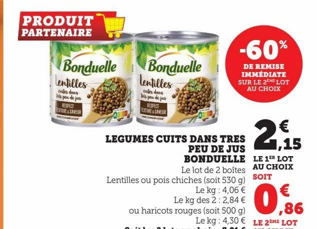 legumes cuits dans tres peu de jus bonduelle