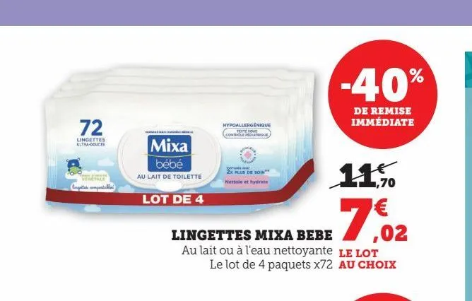 lingettes mixa bebe