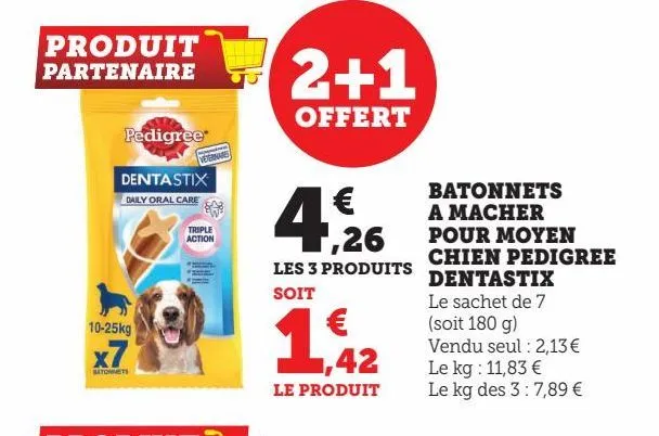 batonnets a macher pour moyen chien pedigree dentastix