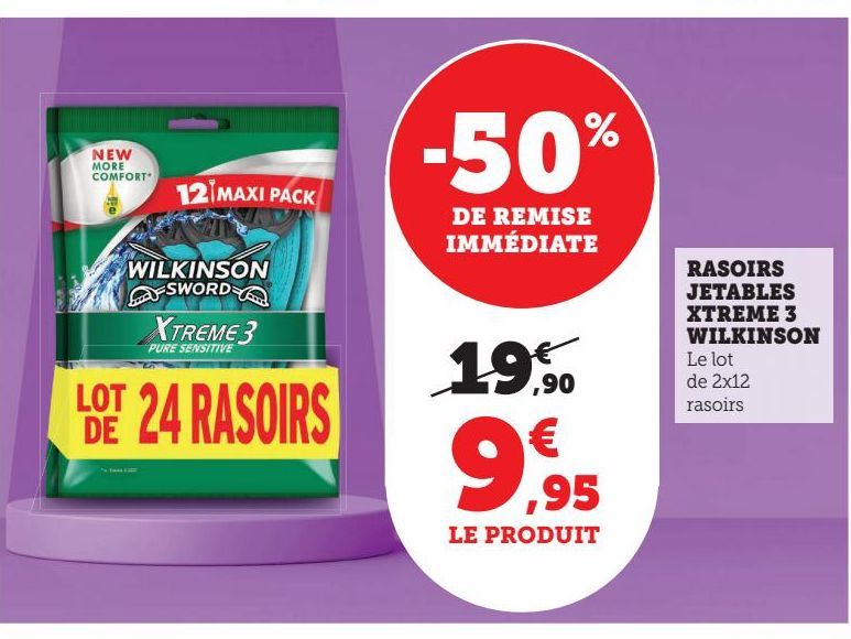 RASOIRS JETABLES XTREME 3 WILKINSON  