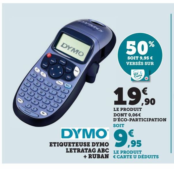 ETIQUETEUSE DYMO LETRATAG ABC + RUBAN