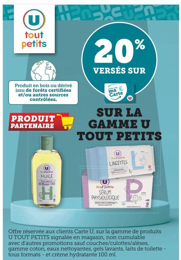 20% verses sur ma carte U SUR LA GAMME PETITS