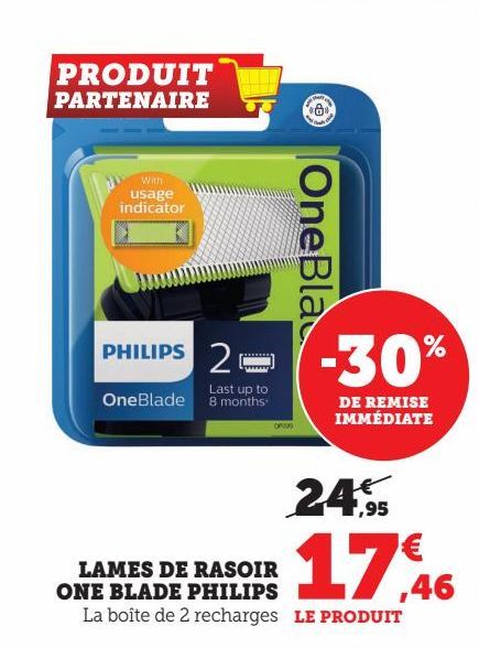 LAMES DE RASOIR ONE BLADE PHILIPS 