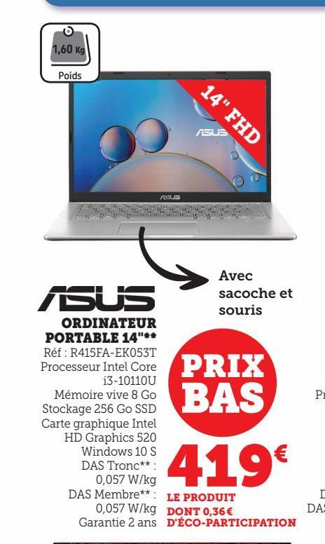 ASUS ORDINATEUR PORTABLE 14"** 