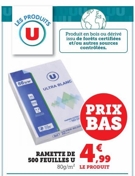 RAMETTE DE 500 FEUILLES U