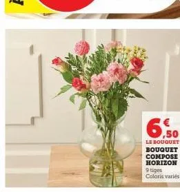 6,50  le bouquet bouquet compose horizon 9 tiges coloris variés 