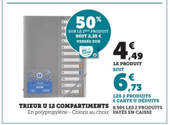 TRIEUR U 12 COMPARTIMENTS