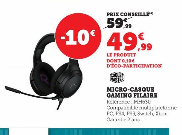 MICRO-CASQUE GAMING FILAIRE  