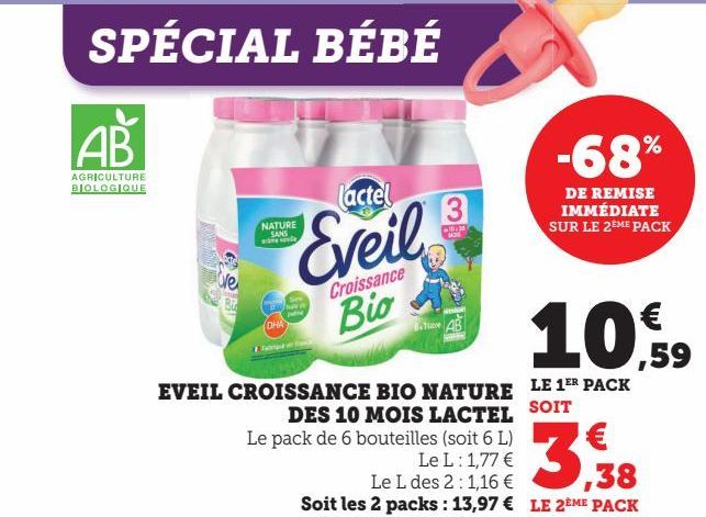 EVEIL CROISSANCE BIO NATURE DES 10 MOIS LACTEL