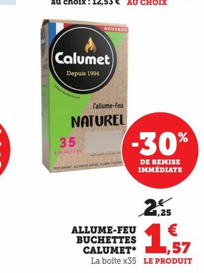 ALLUME-FEU BUCHETTES CALUMET 