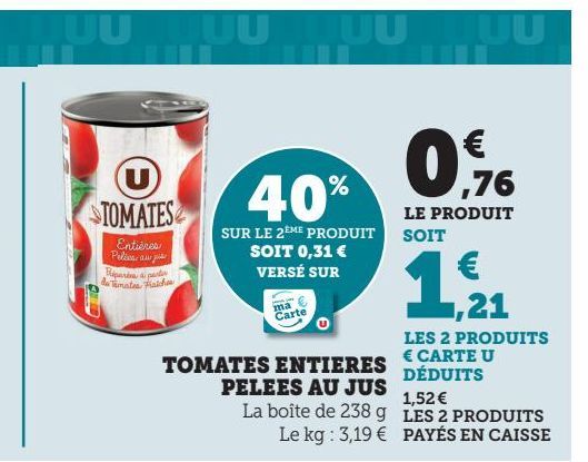 TOMATES ENTIERES PELEES AU JUS 