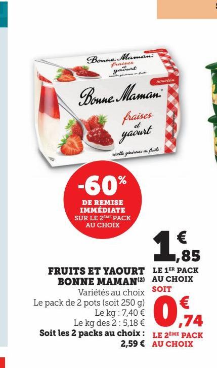 FRUITS ET YAOURT BONNE MAMAN 