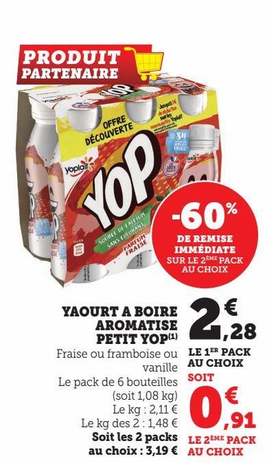 YAOURT A BOIRE AROMATISE PETIT YOP