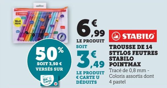 TROUSSE DE 14 STYLOS FEUTRES STABILO POINTMAX 