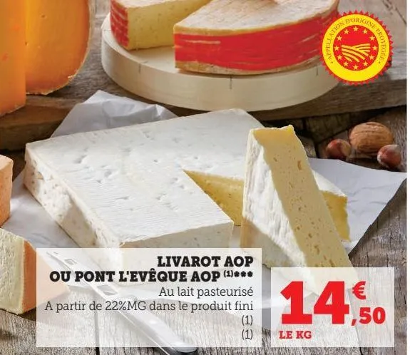 livarot aop ou pont l'evèque aop