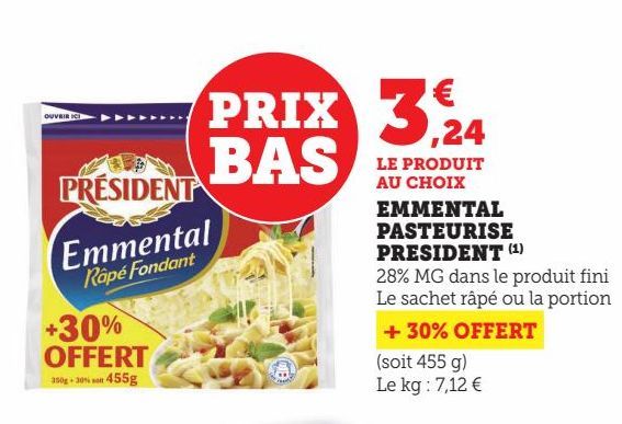 EMMENTAL PASTEURISE PRESIDENT