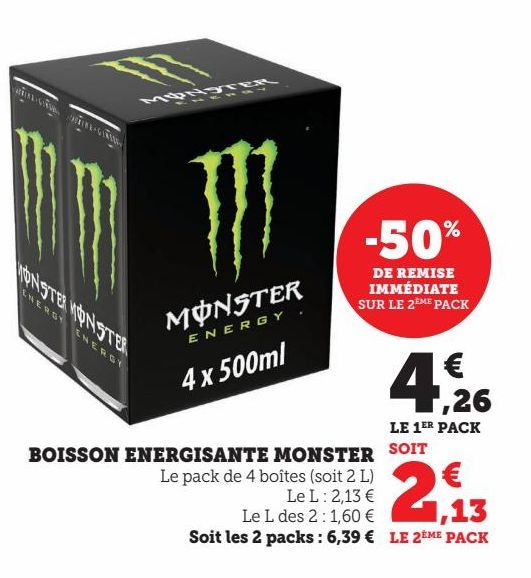 BOISSON ENERGISANTE MONSTER$ 