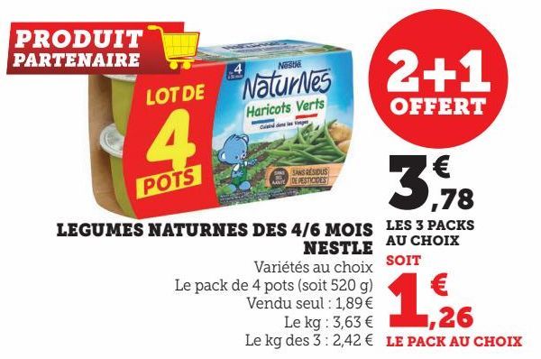 LEGUMES NATURNES DES 4/6 MOIS NESTLE