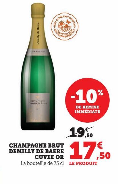 CHAMPAGNE BRUT DEMILLY DE BAERE CUVEE OR