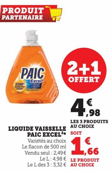 LIQUIDE VAISSELLE PAIC EXCEL