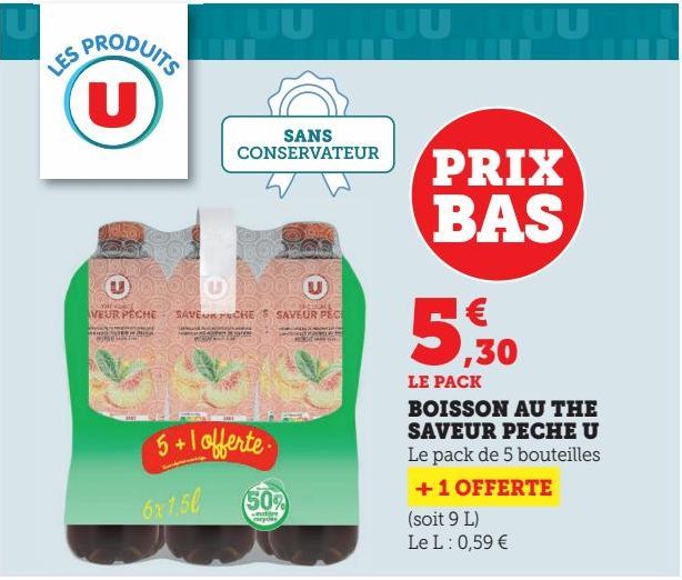 BOISSON AU THE SAVEUR PECHE U