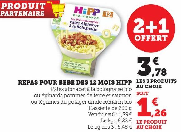 REPAS POUR BEBE DES 12 MOIS HIPP