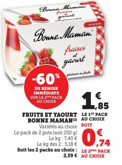 FRUITS ET YAOURT BONNE MAMAN 