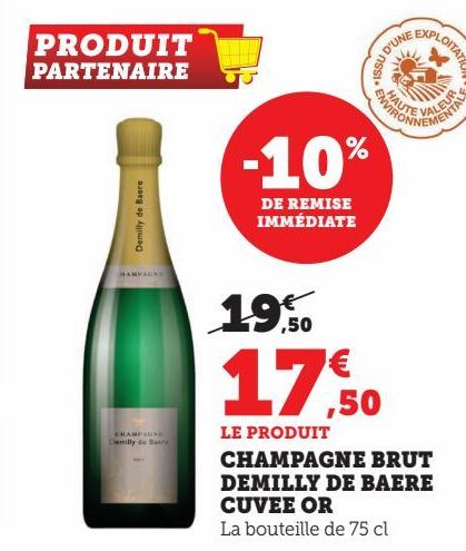 CHAMPAGNE BRUT DEMILLY DE BAERE CUVEE OR