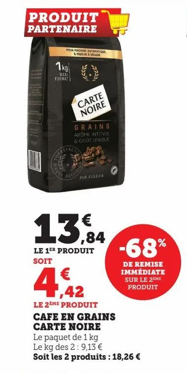 Promo Café En Grains carte Noire chez E.Leclerc 
