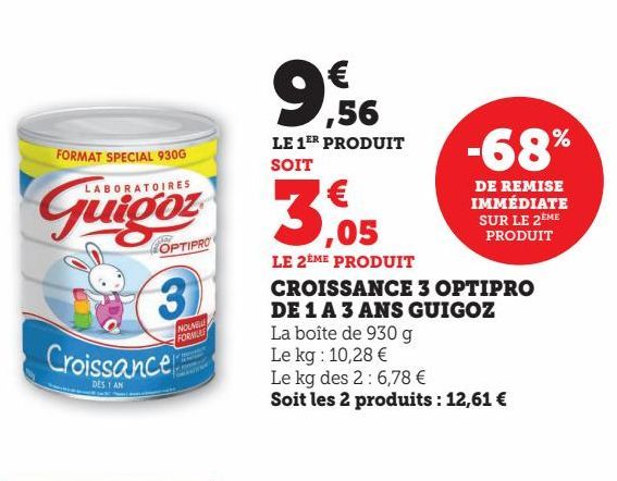 CROISSANCE 3 OPTIPRO DE 1 A 3 ANS GUIGOZ