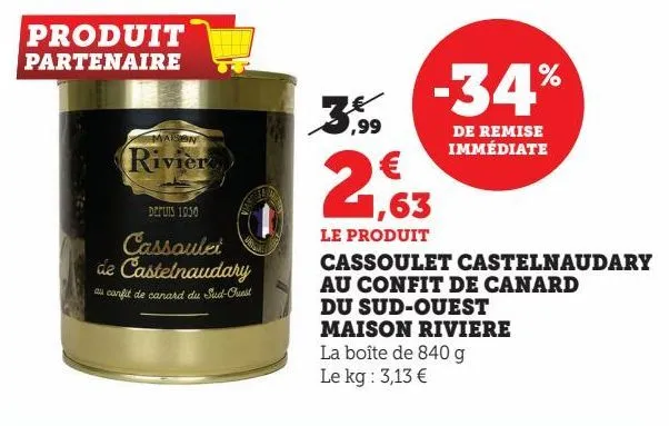 cassoulet castelnaudary au confit de canard du sud-ouest maison riviere