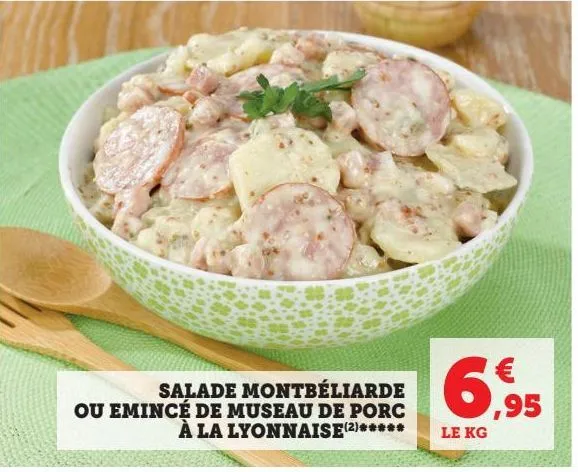 salade montbéliarde ou emincé de museau de porc à la lyonnaise