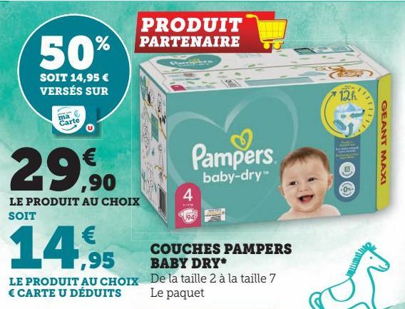 COUCHES PAMPERS BABY DRY