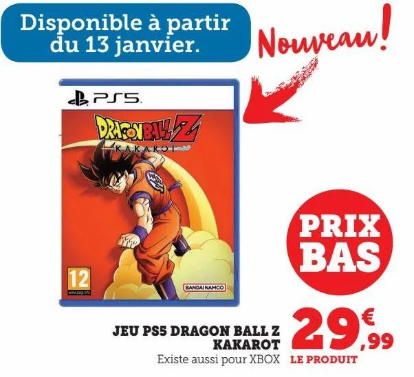 jeu ps5 dragon ball z kakarot