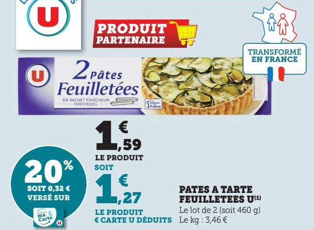 PATES A TARTE FEUILLETEES U