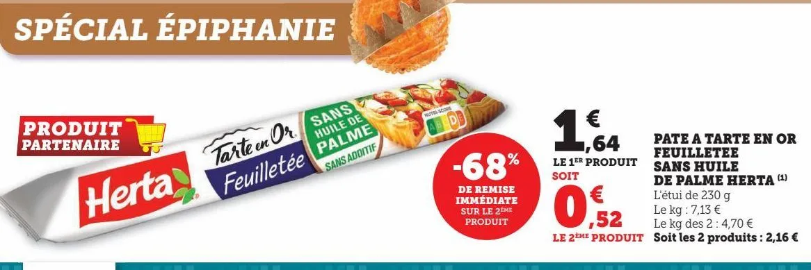 pate a tarte en or feuilletee sans huile de palme herta 