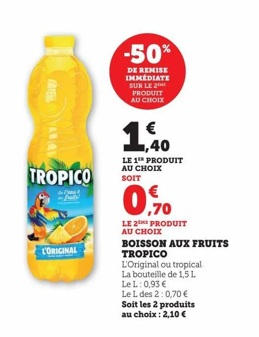 boisson aux fruits tropico