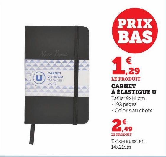 CARNET A ELASTIQUE U