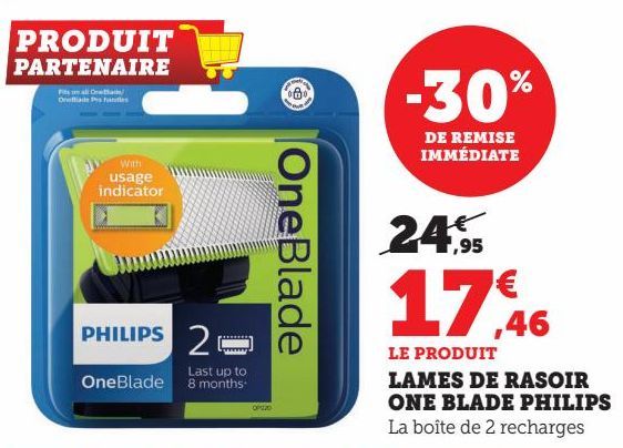 LAMES DE RASOIR ONE BLADE PHILIPS