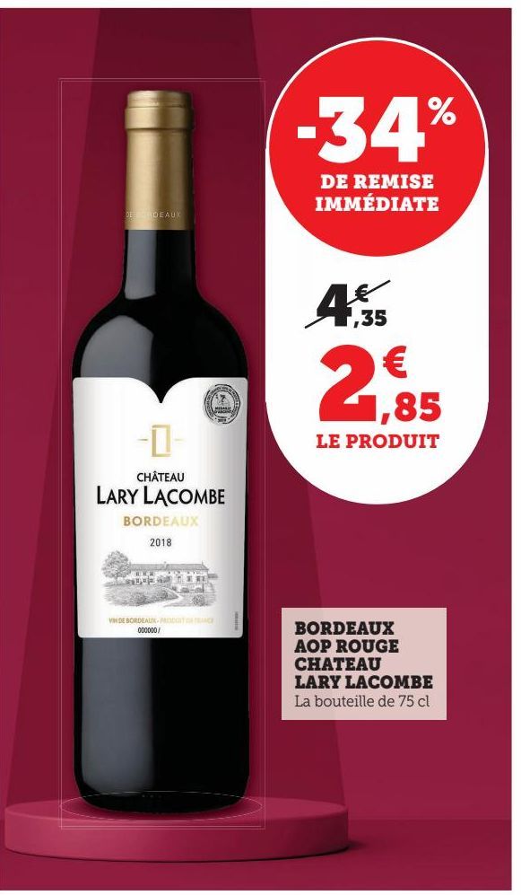 BORDREAUX AOP ROUGE CHATEAU LARY LACOMBE