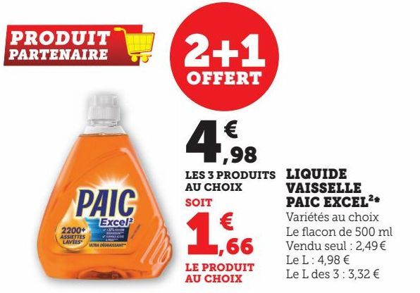 LIQUIDE VAISELLE PAIC EXCEL2*